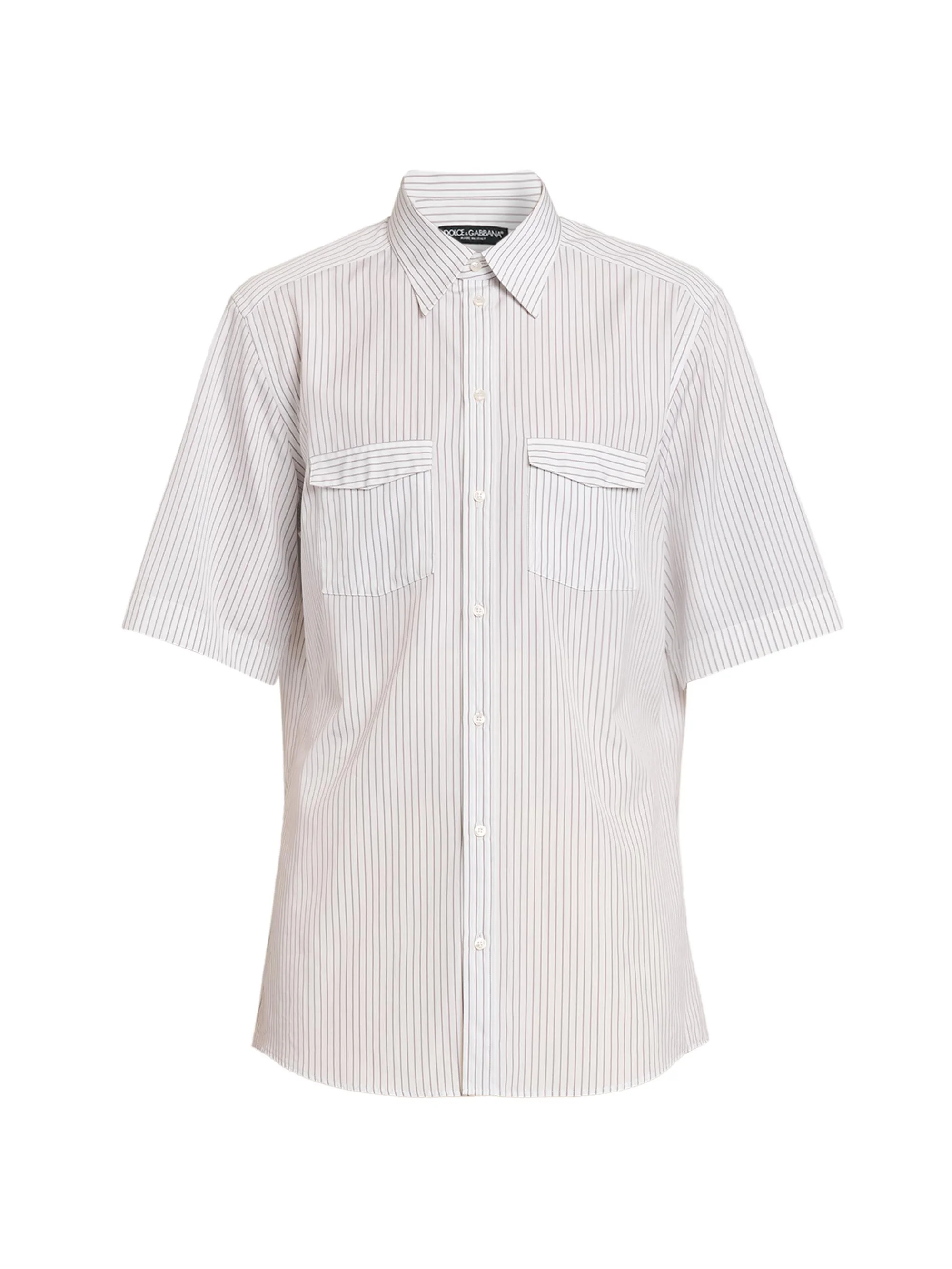 Men's Striped Cotton Poplin Shirt - Rigato - 1