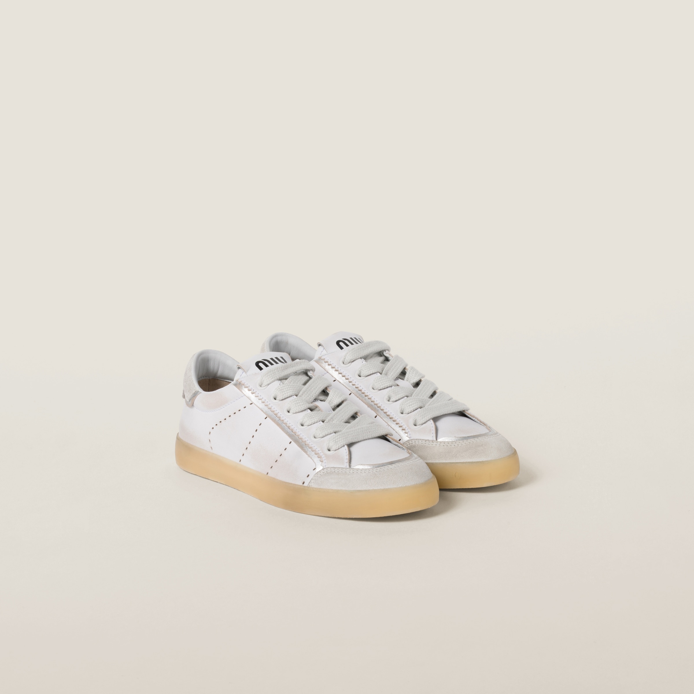 Bleached leather sneakers - 1