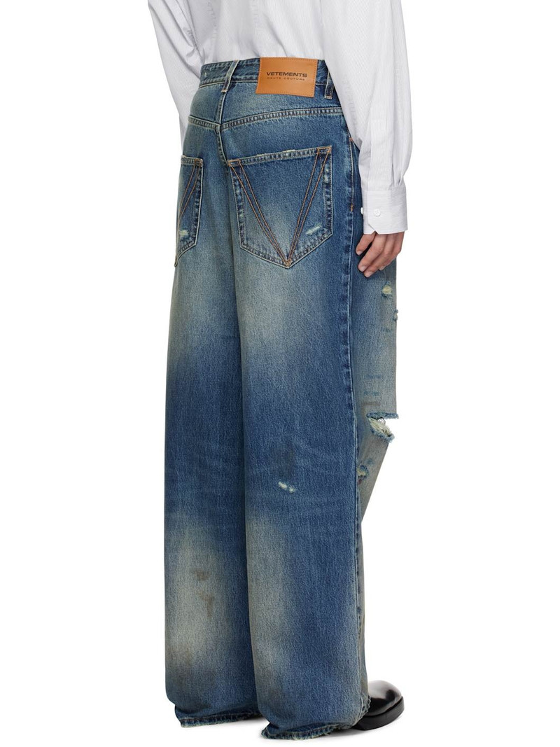 Blue Distressed Baggy Jeans 3