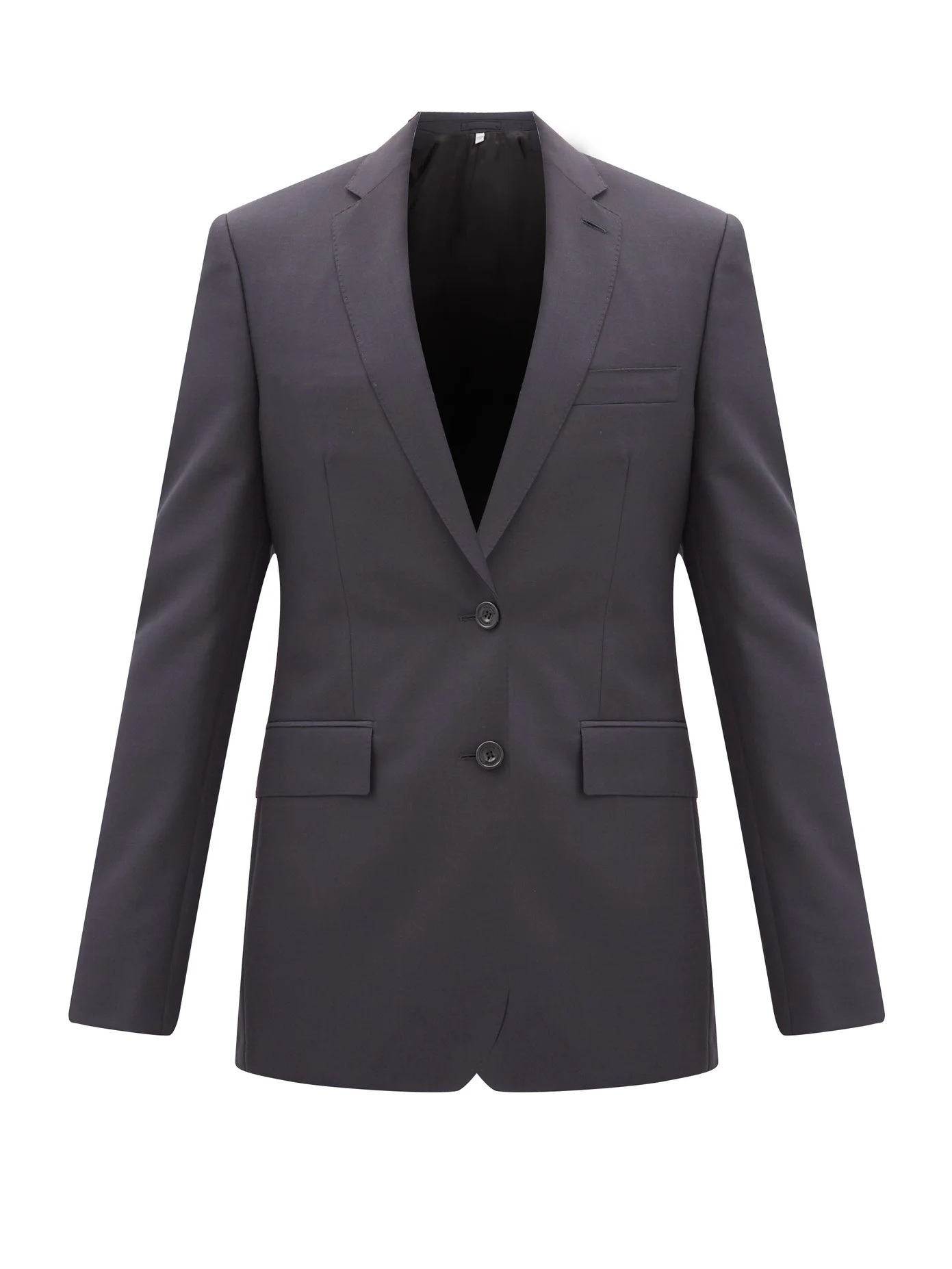 Single-breasted wool-blend crepe suit - 1