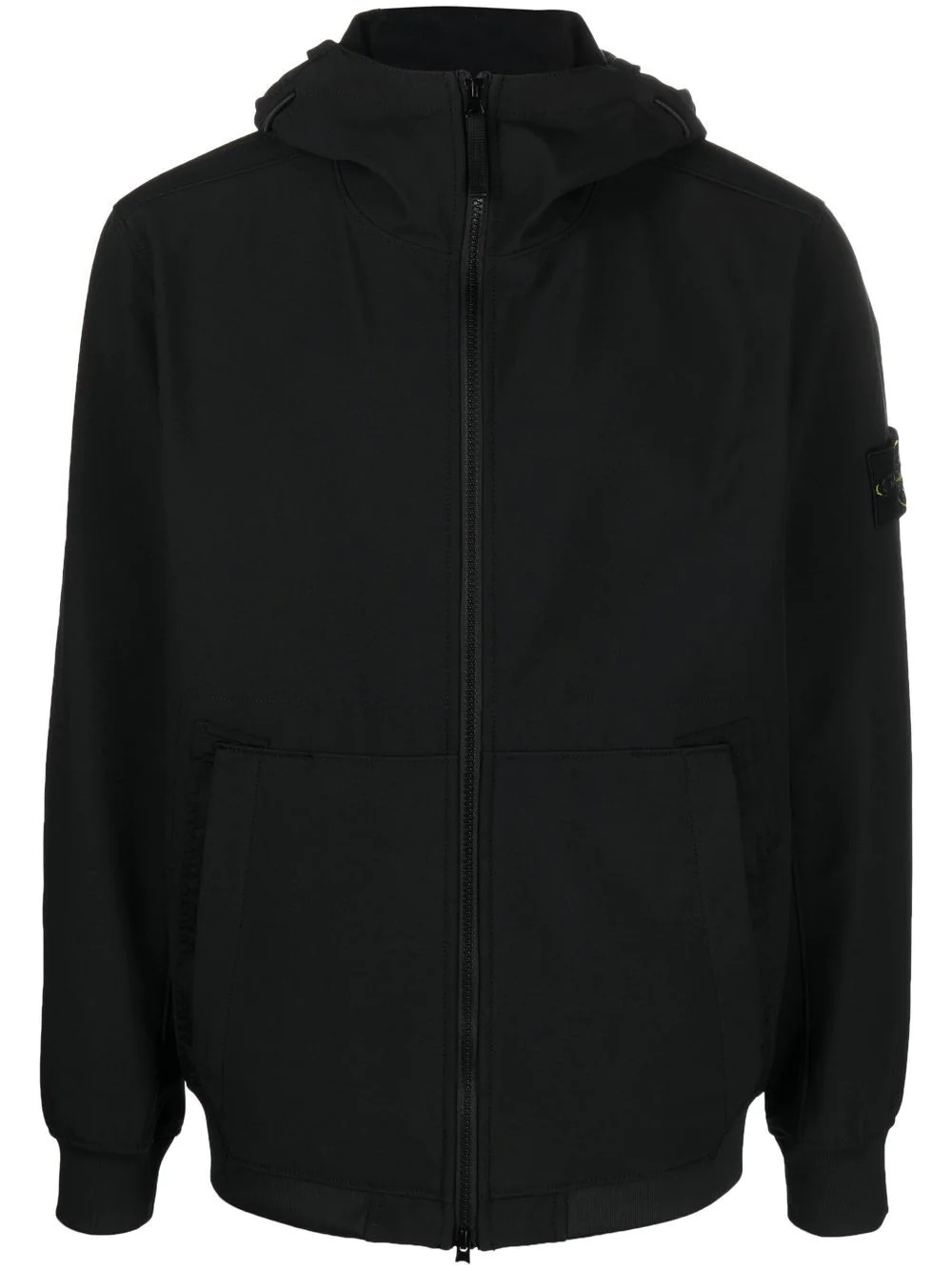 Compass-patch hooded zip-up jacket - 1