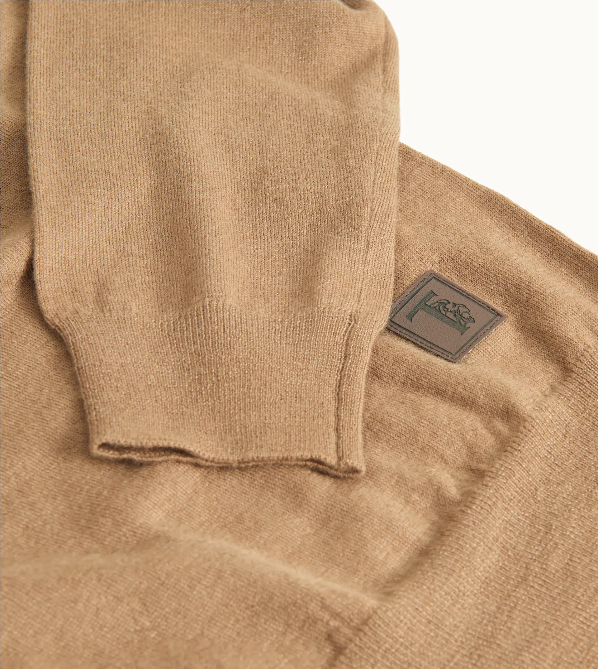 HIGH NECK JUMPER IN CASHMERE - BEIGE - 5