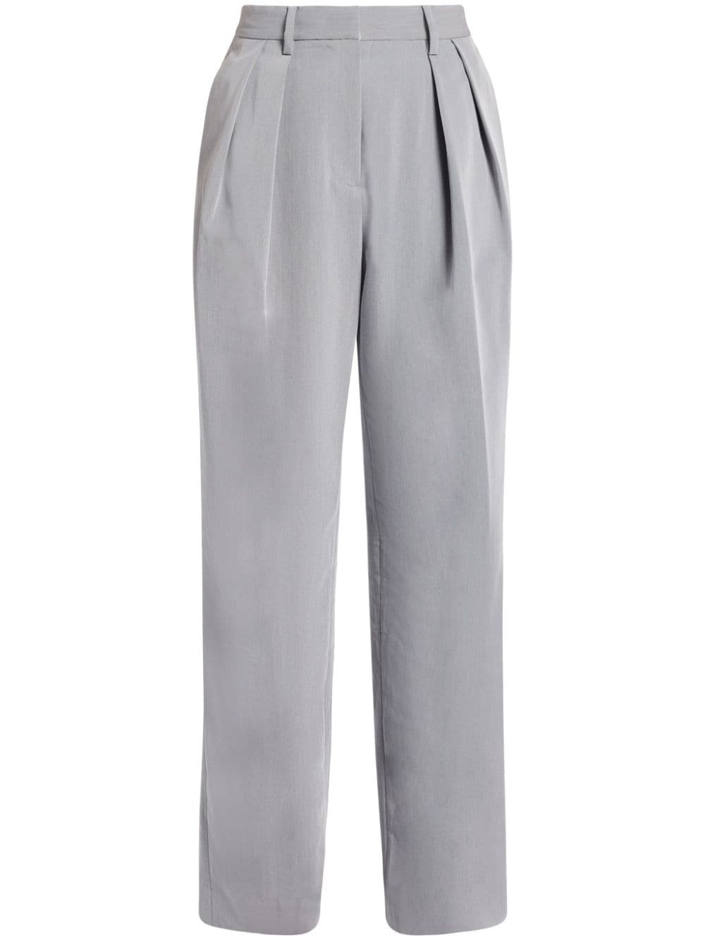 pleated straight-leg trousers - 1