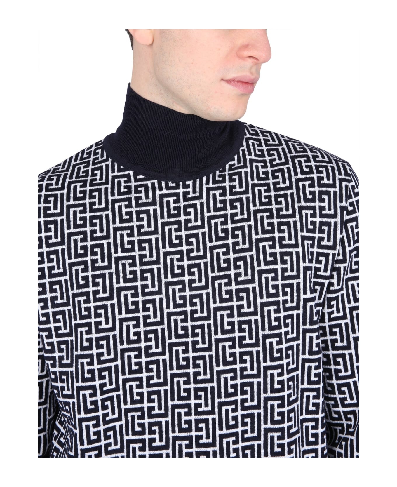 Two-tone Wool Blend Sweater - 4