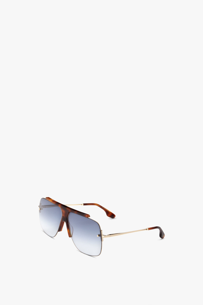 Victoria Beckham Combination Rimless Square Sunglasses In Tortoise outlook