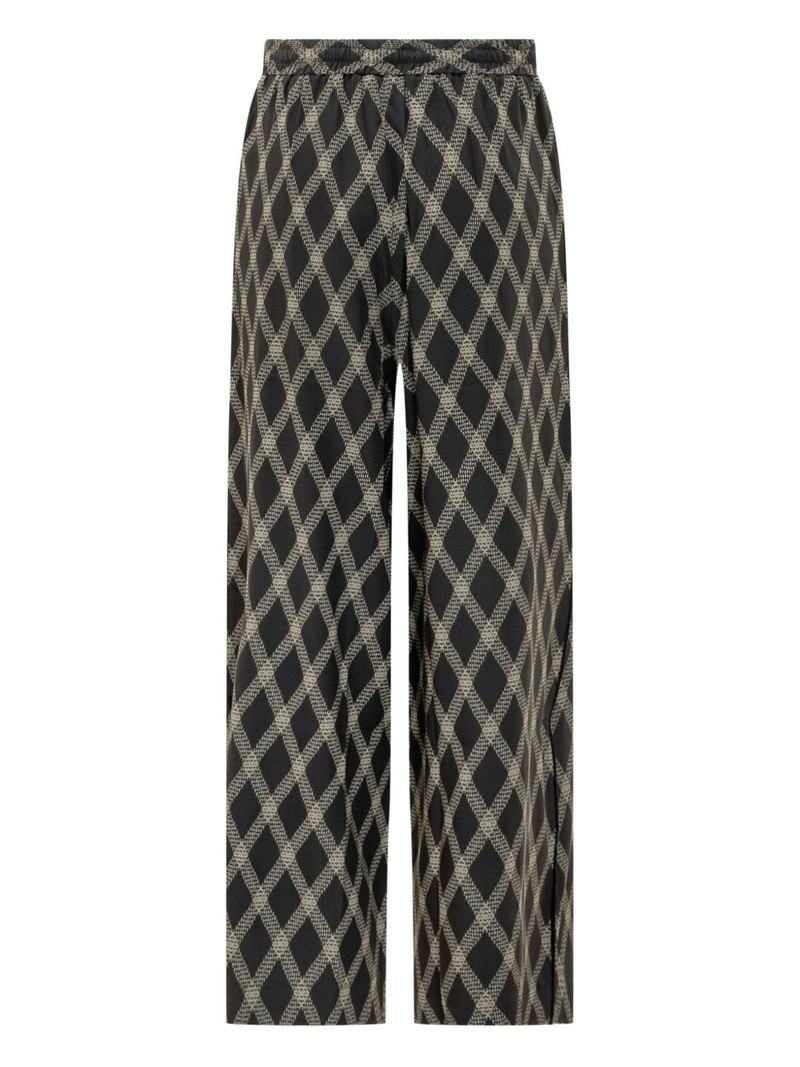 diamond-pattern drawstring trousers 3