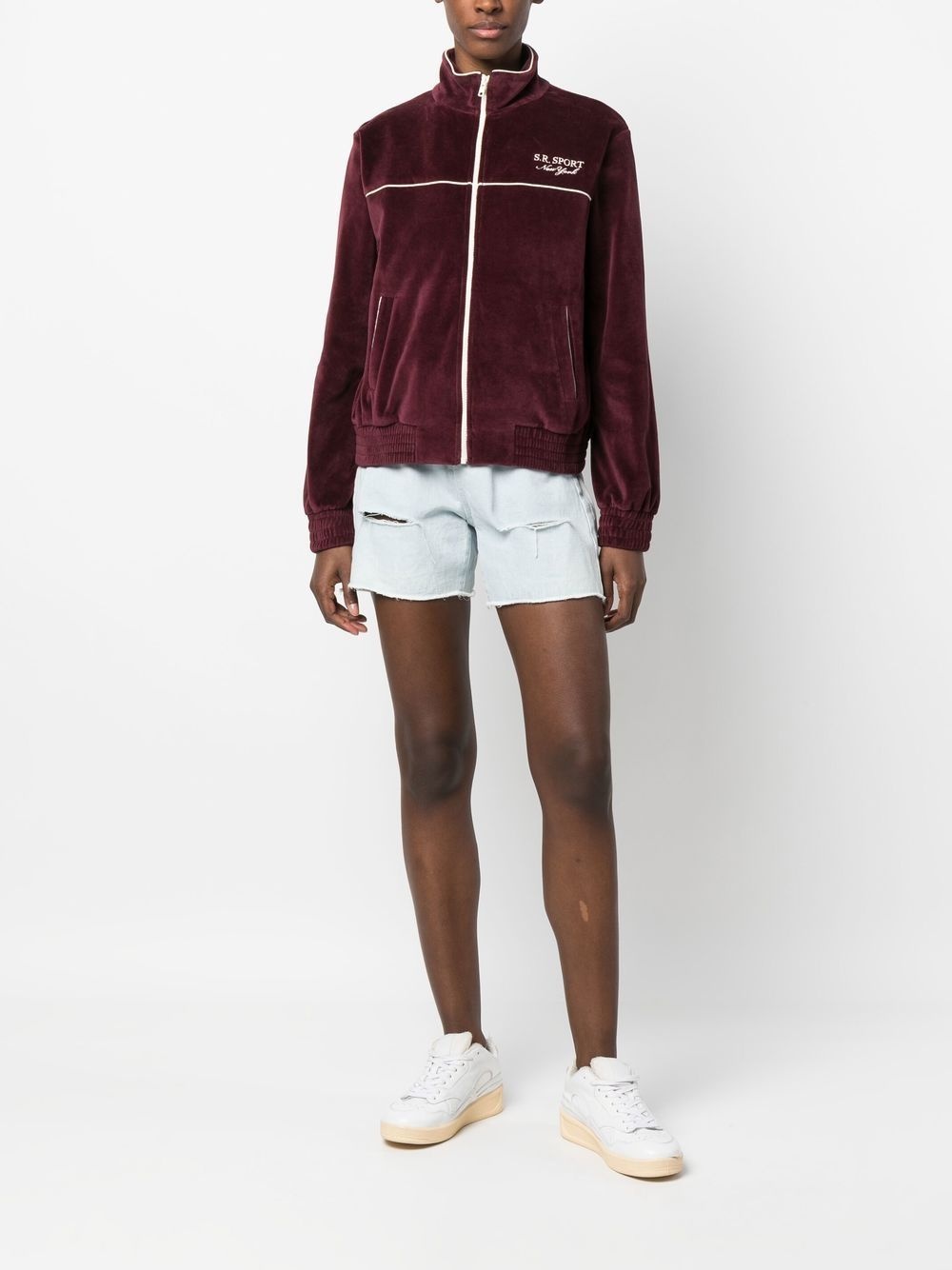 logo-embroidered zipped jacket - 2