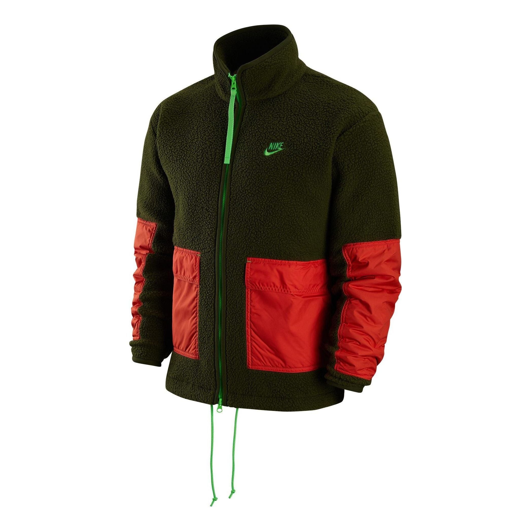 Nike fleece zipped hooded jacket 'Green Red' DV8183-326 - 1