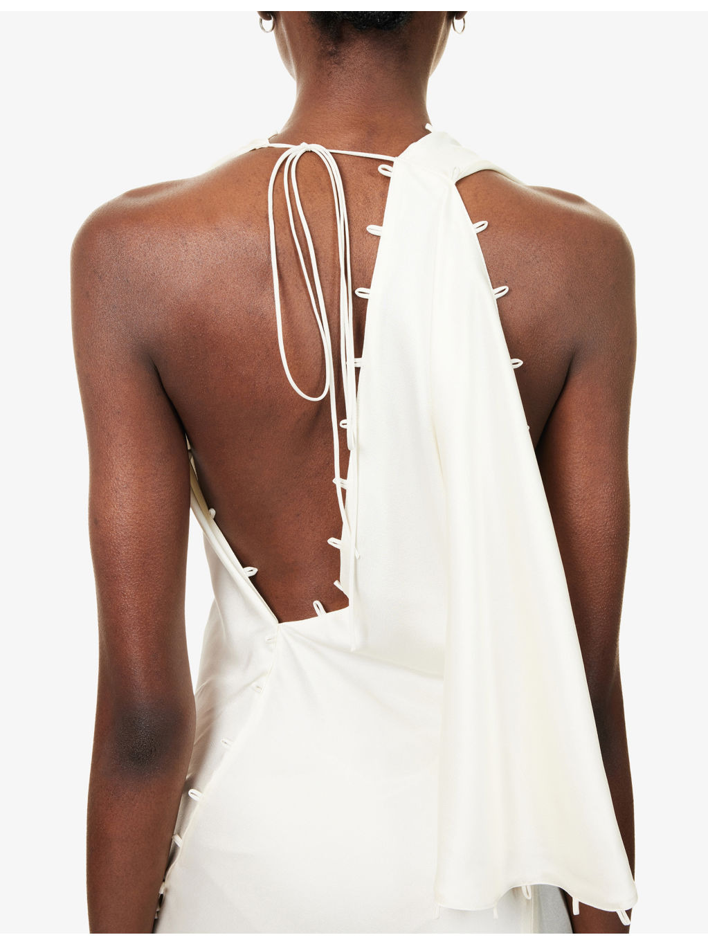 Rouleaux Draped Satin Maxi Dress - 6