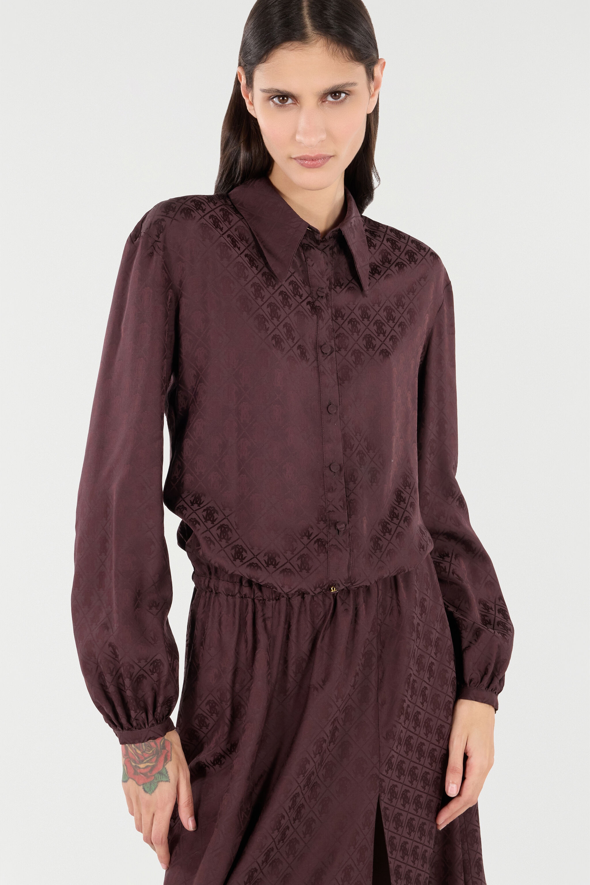 Shirt Dress With Mirror Snake Monogram - 5