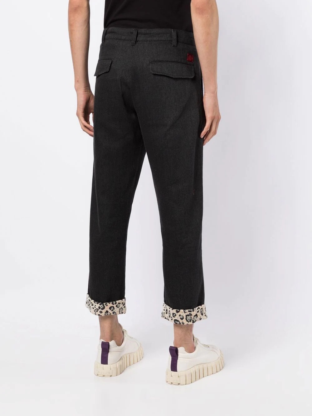 turn-up straight-leg trousers - 4