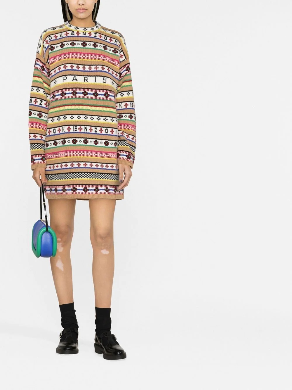 intarsia-knit jumper dress - 2