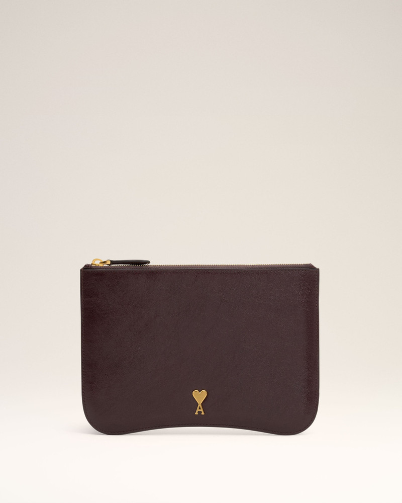 BURGUNDY LEATHER PARIS PARIS POUCH 1