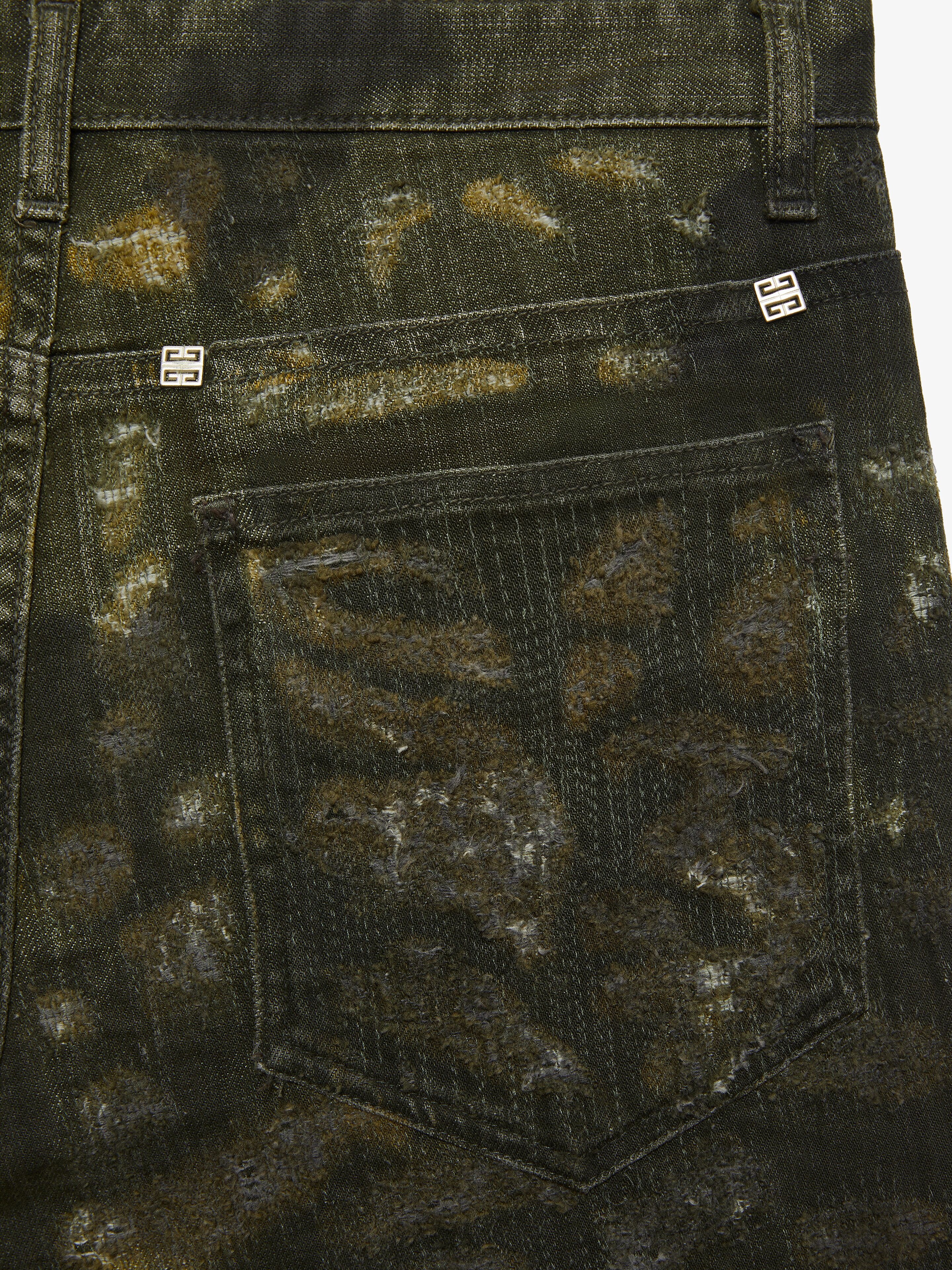 JEANS IN PAINTED DESTROYED DENIM - 5