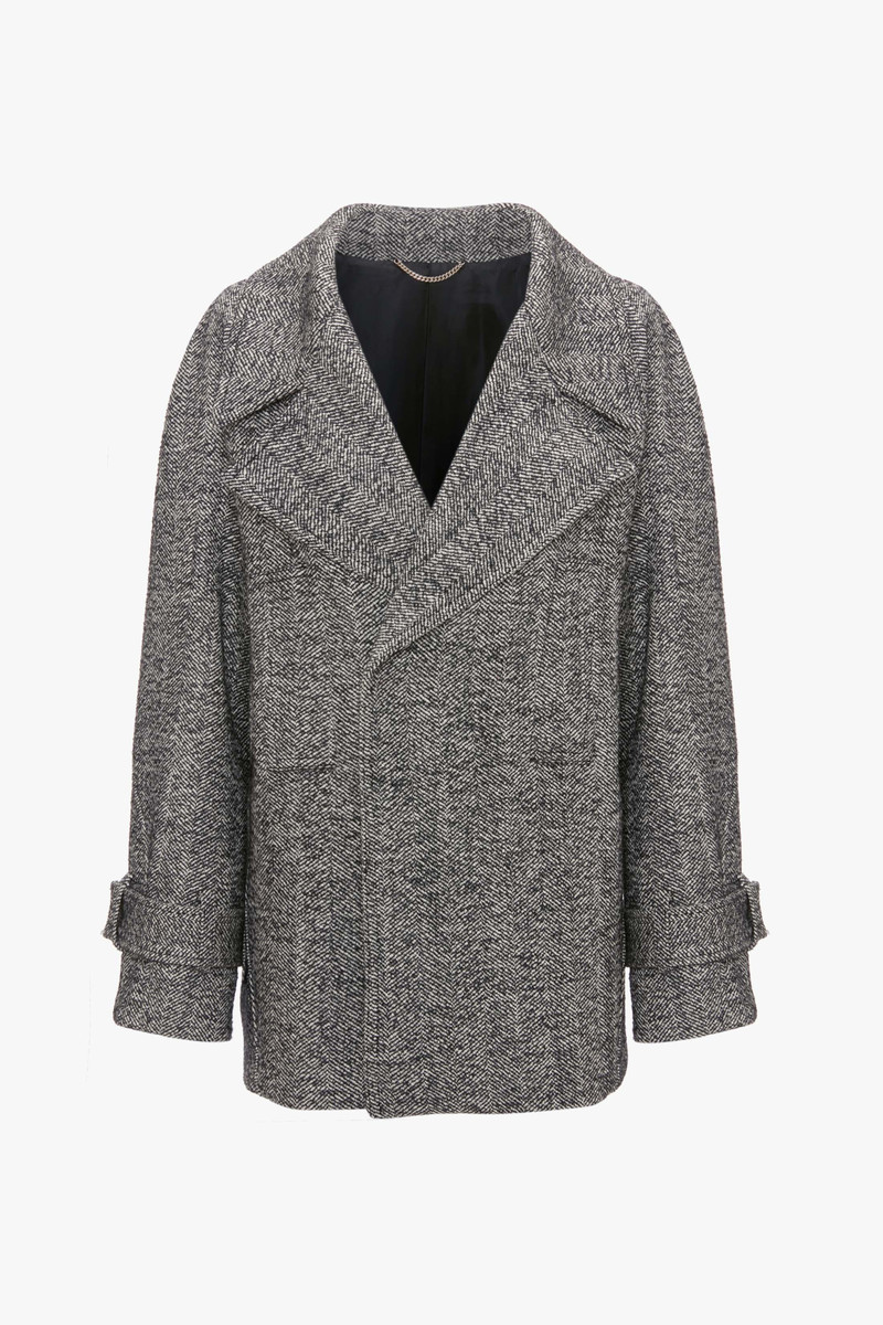 Oversized Pea Coat In Monochrome 1