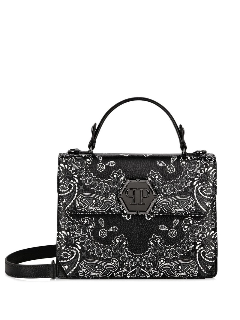 medium Superheroin paisley leather bag 1