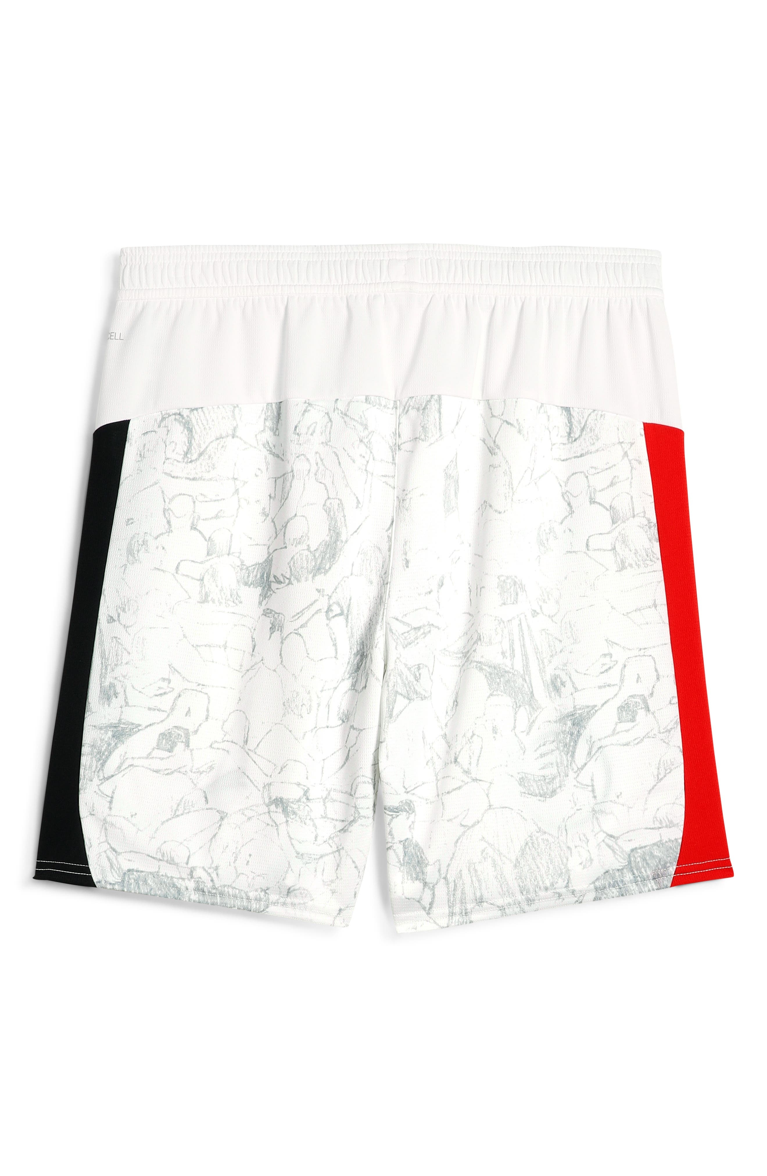 PUMA x KidSuper MCFC Replica Performance Mesh Soccer Shorts in Puma White-Puma Black at Nordstrom - 5