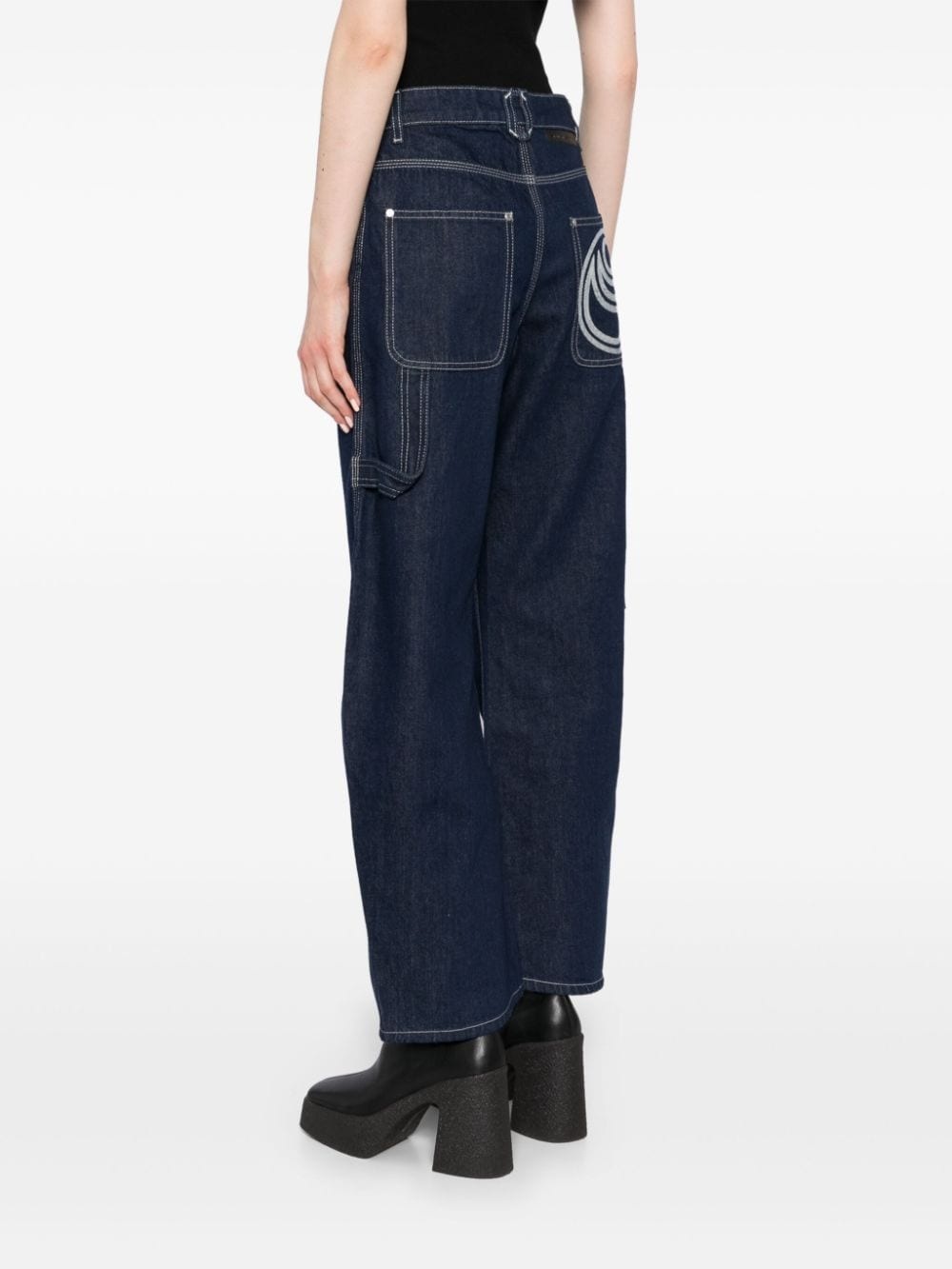 logo-patch straight-leg jeans - 4