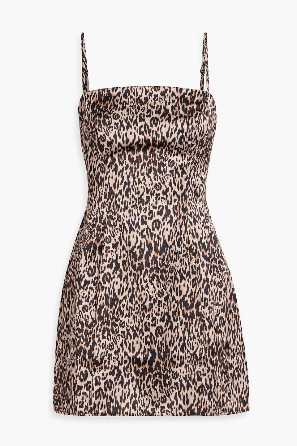 Mia leopard-print satin mini dress - 1