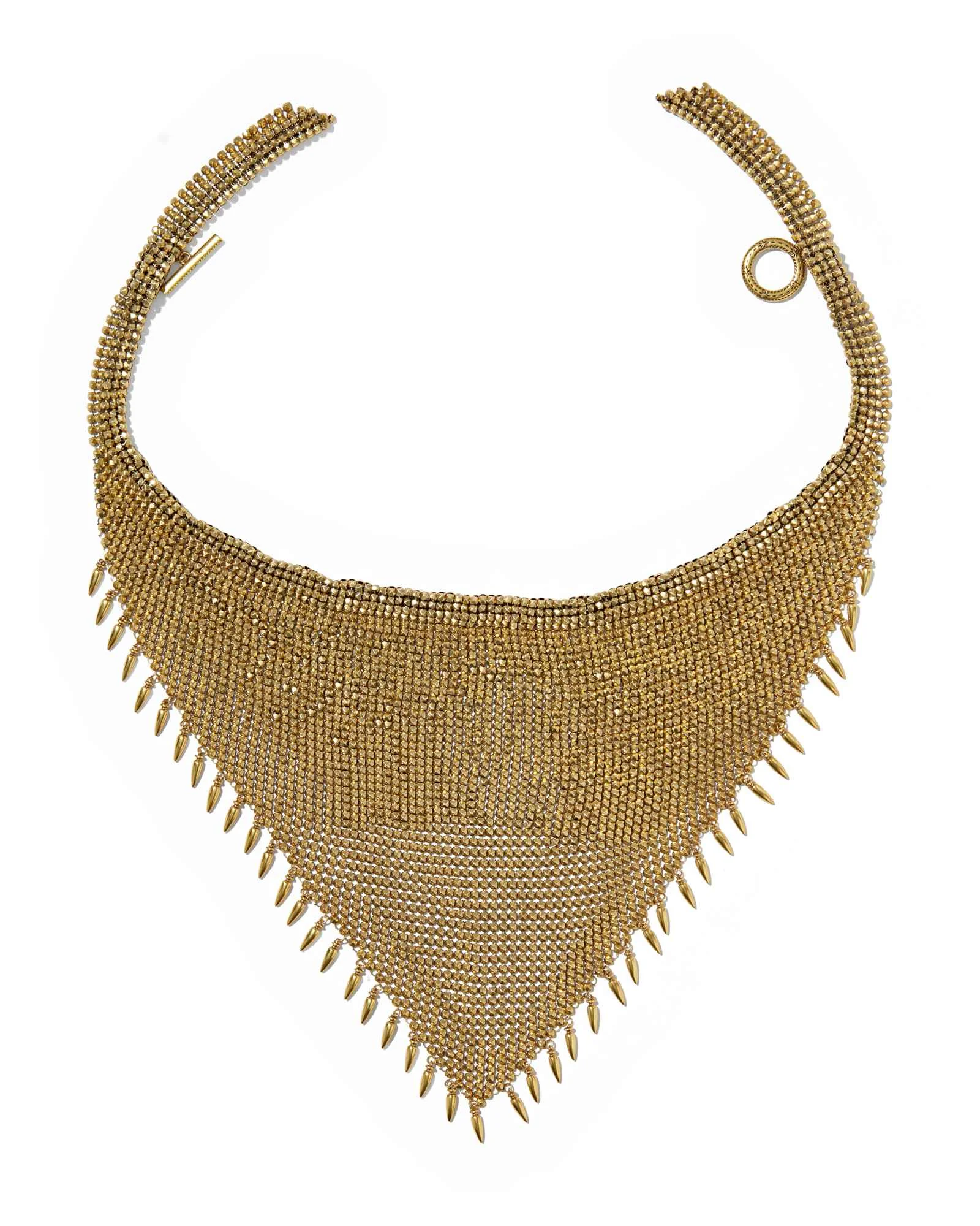 Keziah Vintage Gold Statement Bandana Necklace - 1
