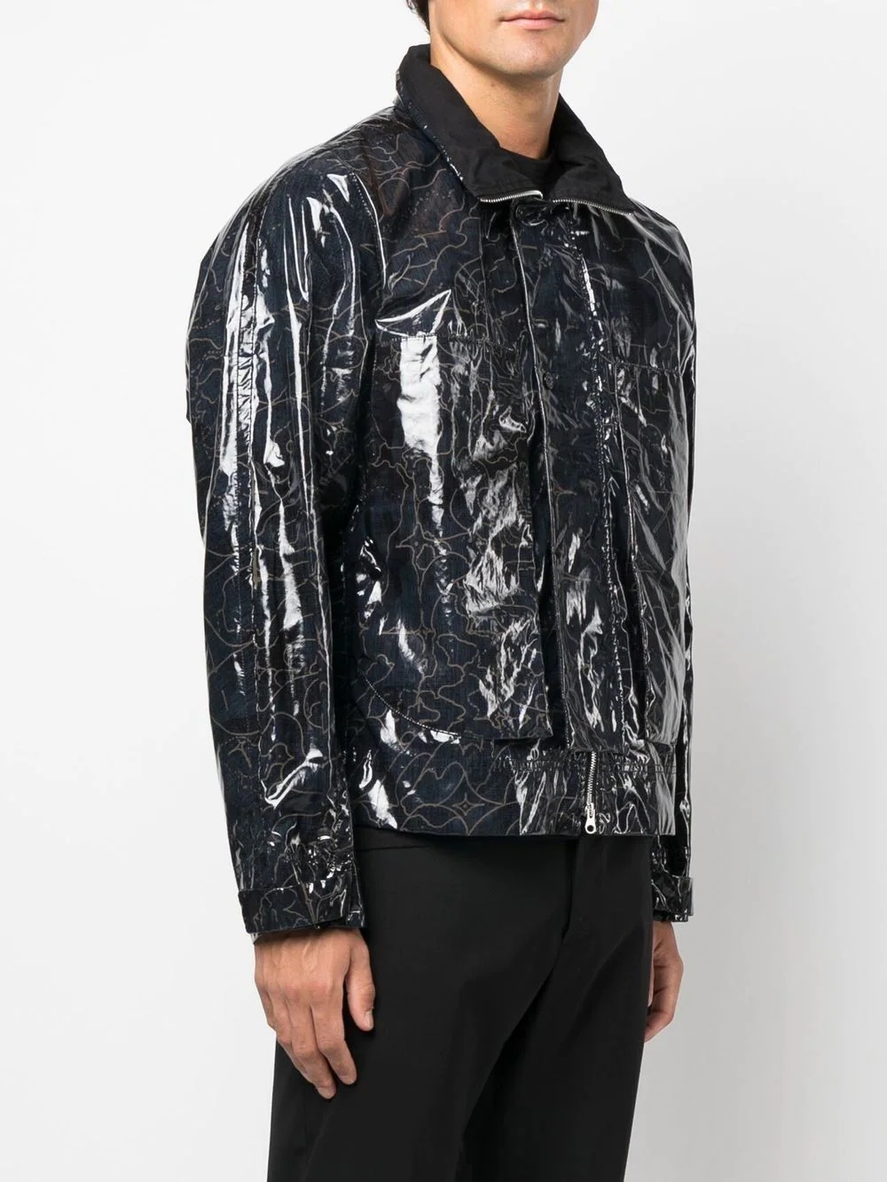 graphic-print coated bomber jacket - 3