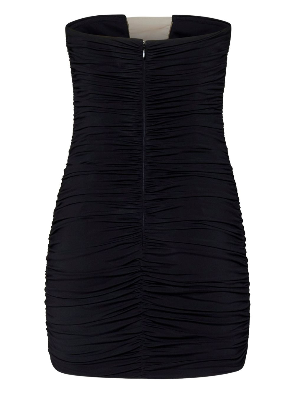 draped mesh-insert mini dress - 2