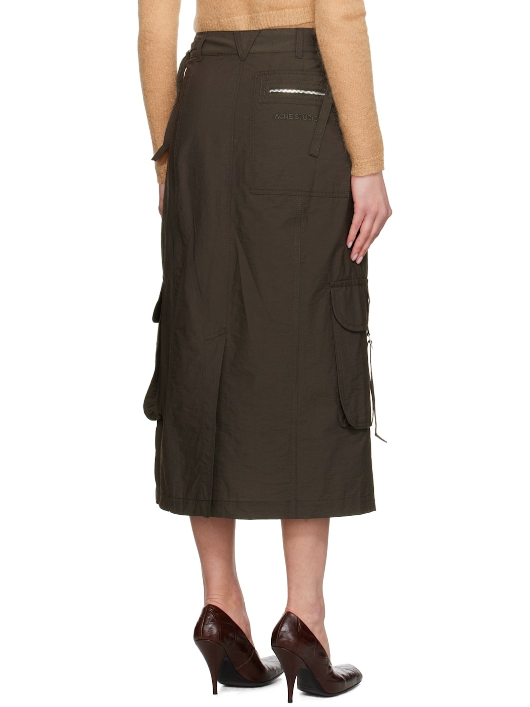 Gray Cargo Maxi Skirt - 3