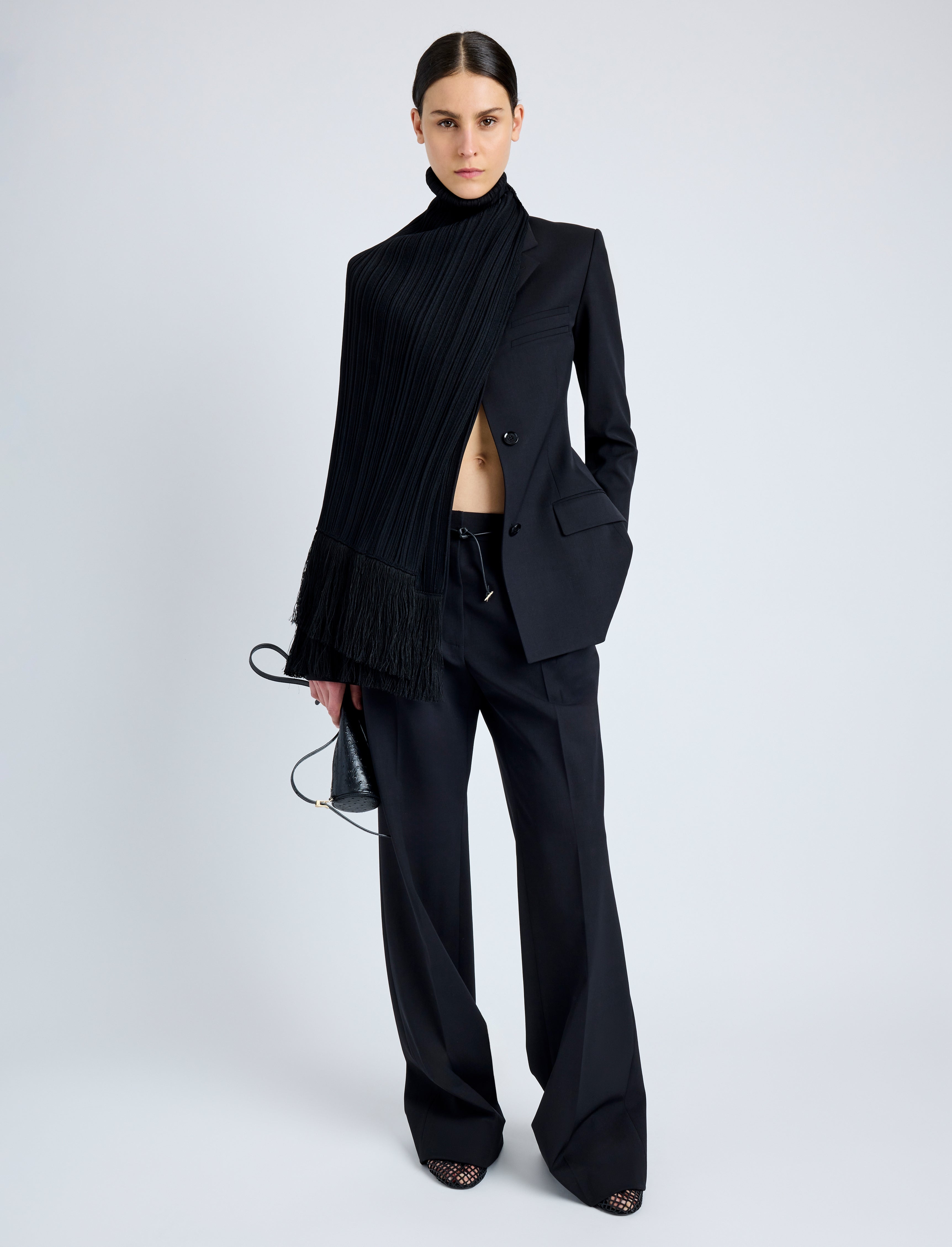 Savannah Pant in Wool Gabardine Suiting - 2