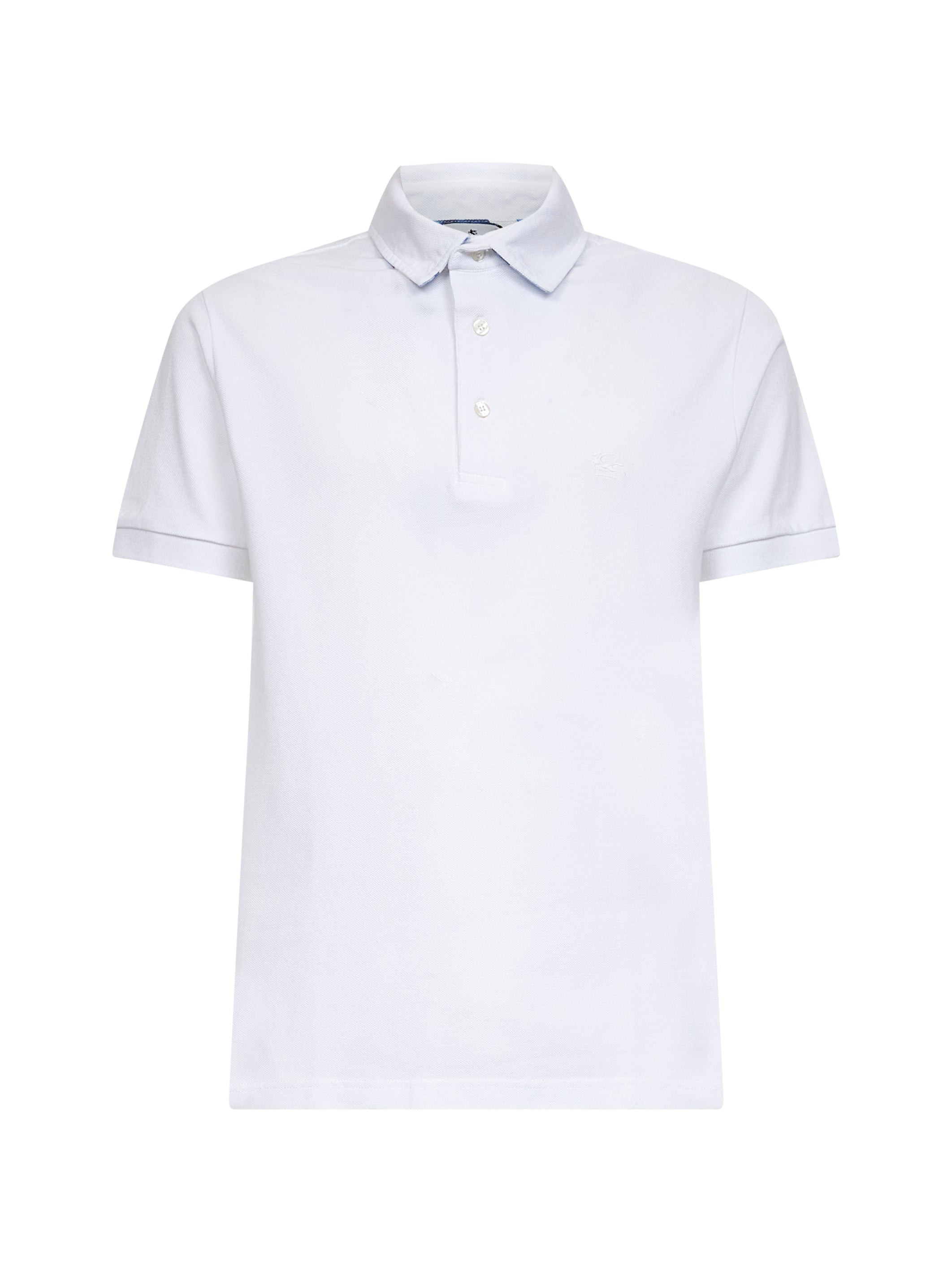 Etro Men White Cotton Piquet Polo Shirt - 1