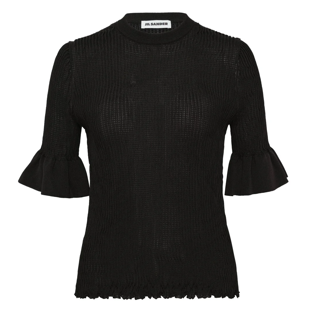 Short Sleeve Superfine Shiny T-Shirt - 1