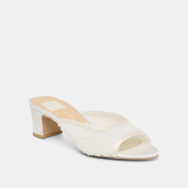INGA HEELS OFF WHITE SEQUIN 3