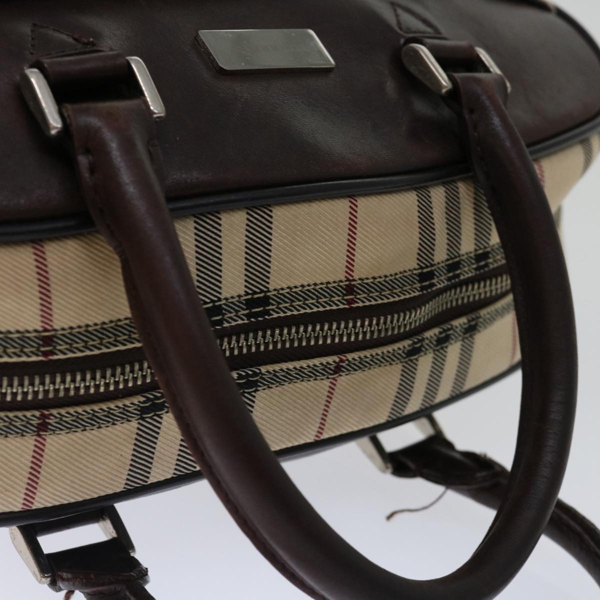 Burberry Nova Check Hand Bag Nylon Beige - 6