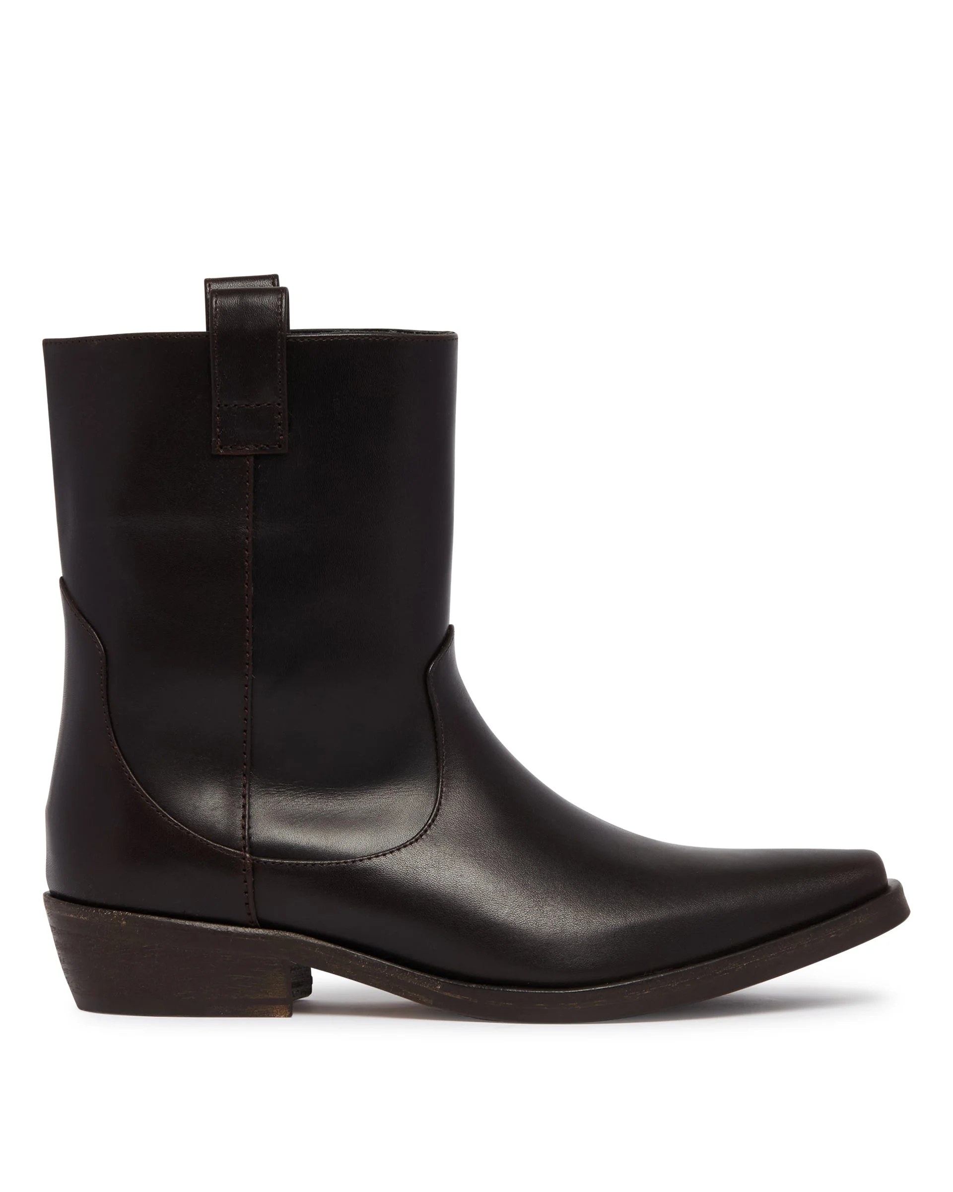 Black Leather Ankle Boots - 1