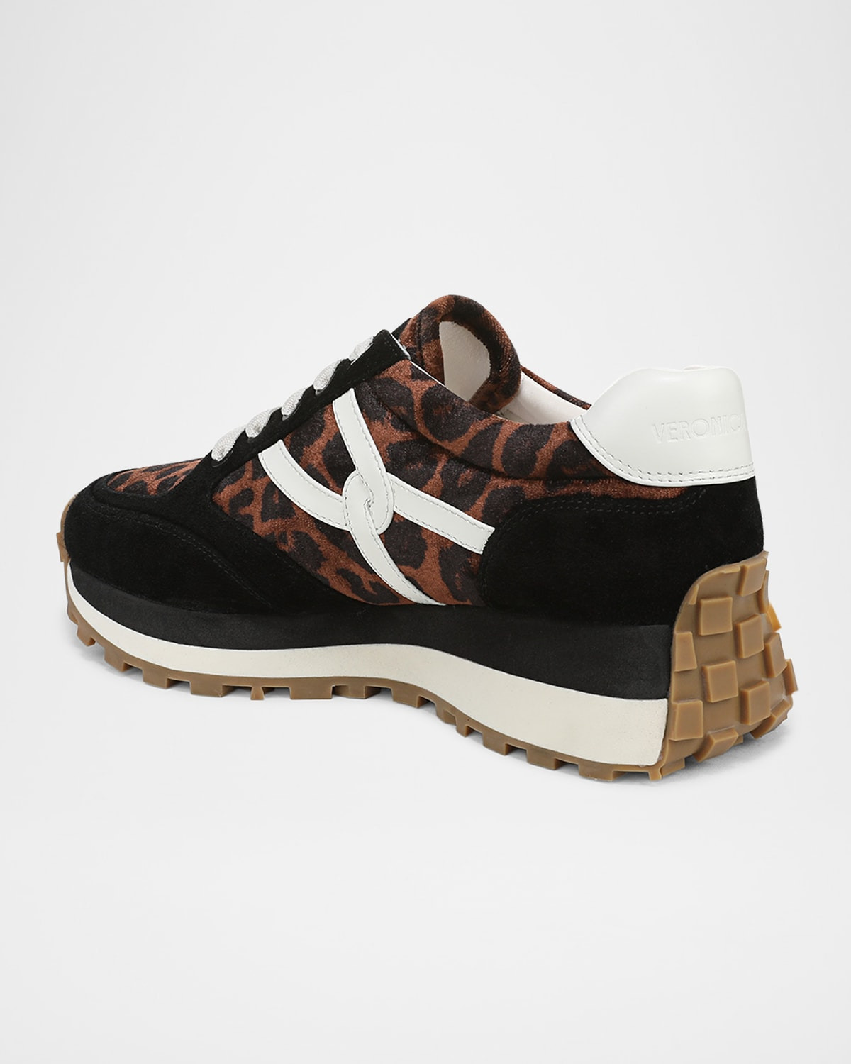 Valentina Mixed Leather Retro Sneakers - 4