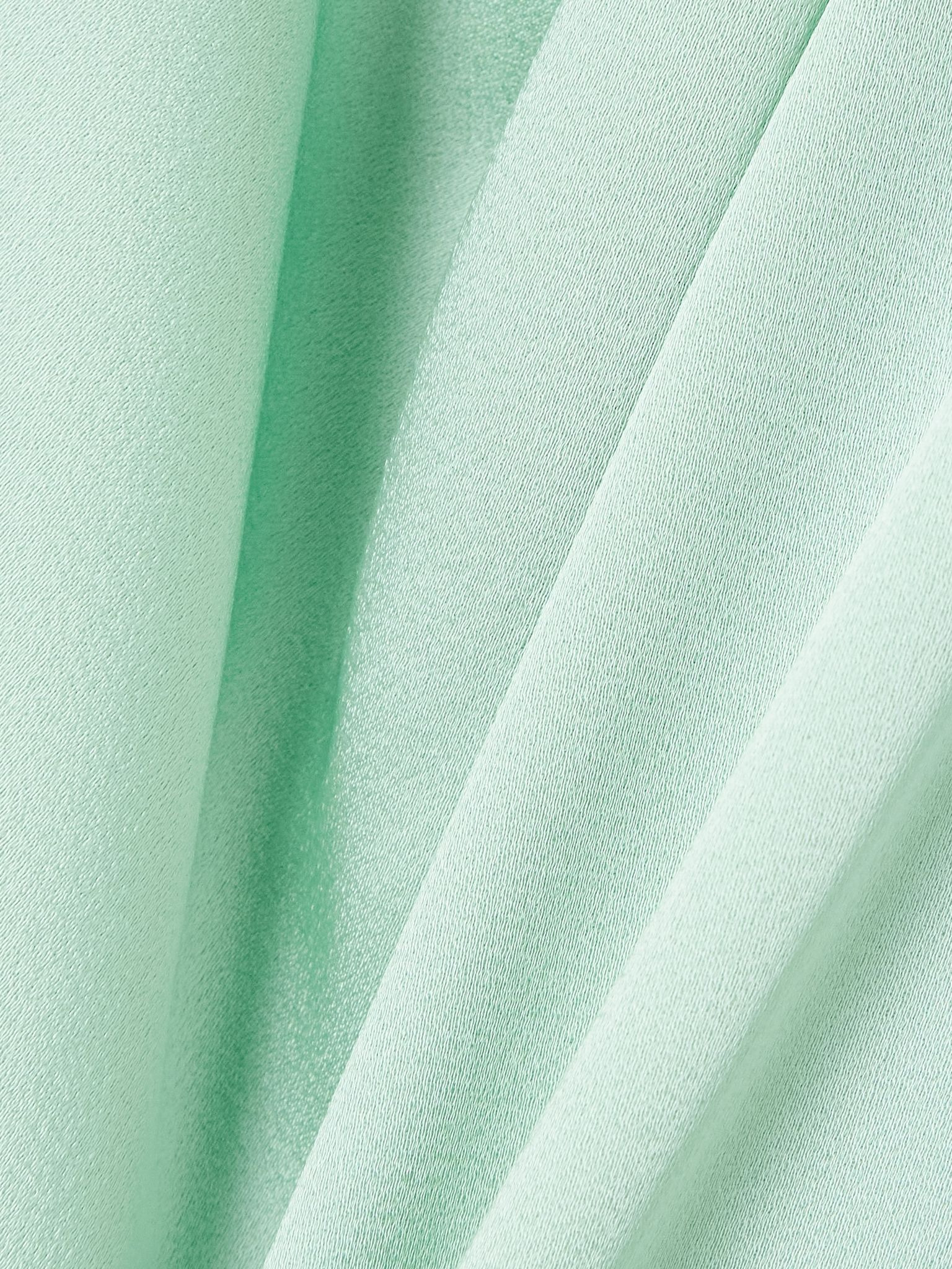Embellished draped satin gown Mint - 4