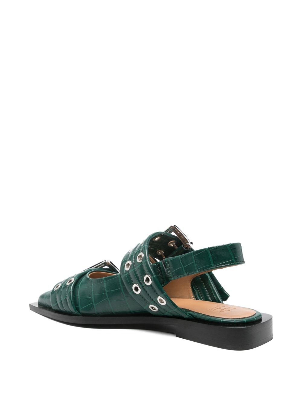 double-buckle pointed flat pumps - 3