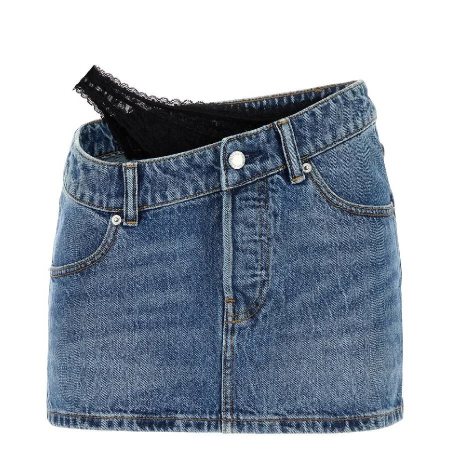 T by Alexander Wang Asymmetric Lace Detail Mini Skirt - 1