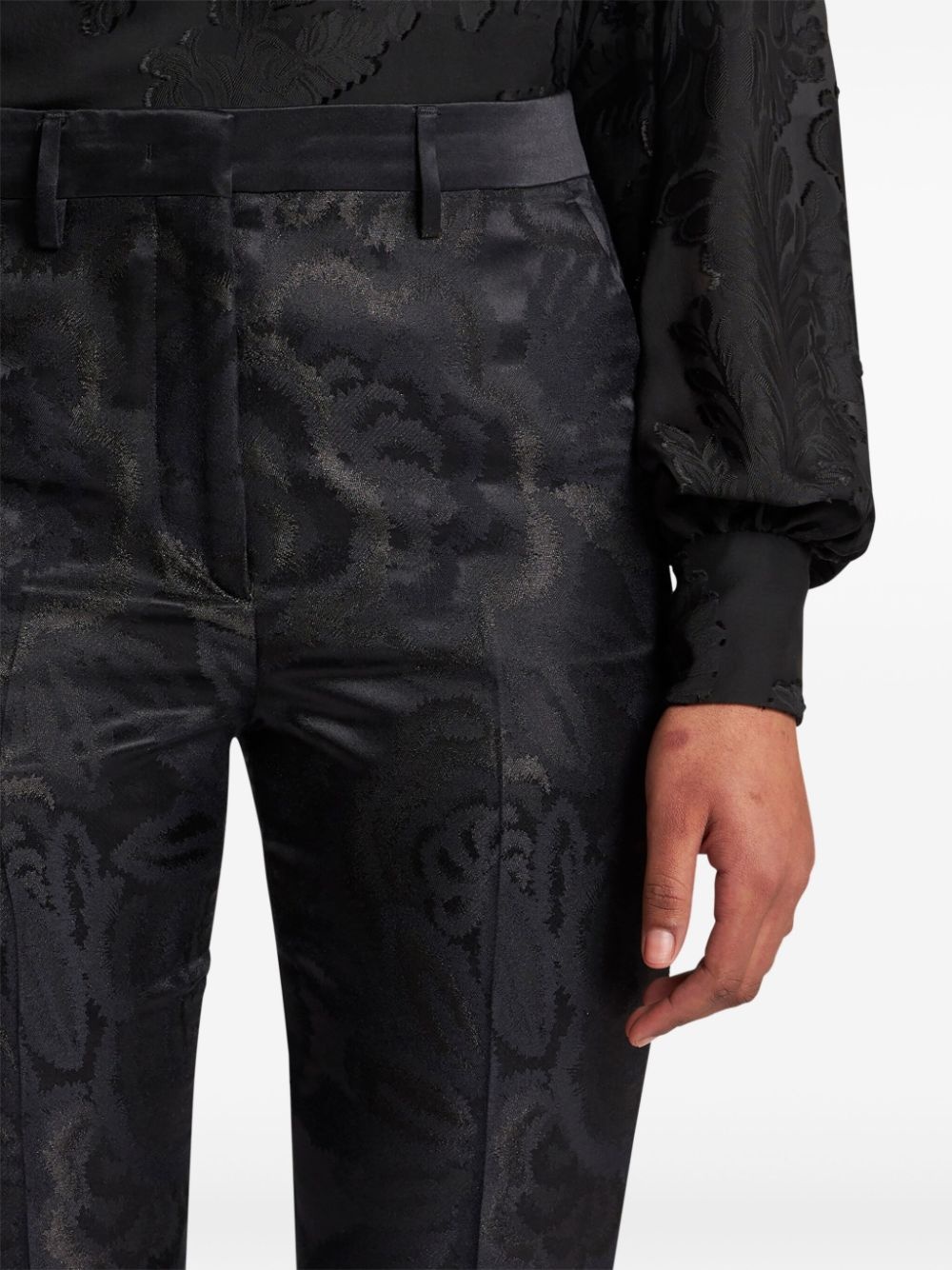 jacquard tapered trousers - 5