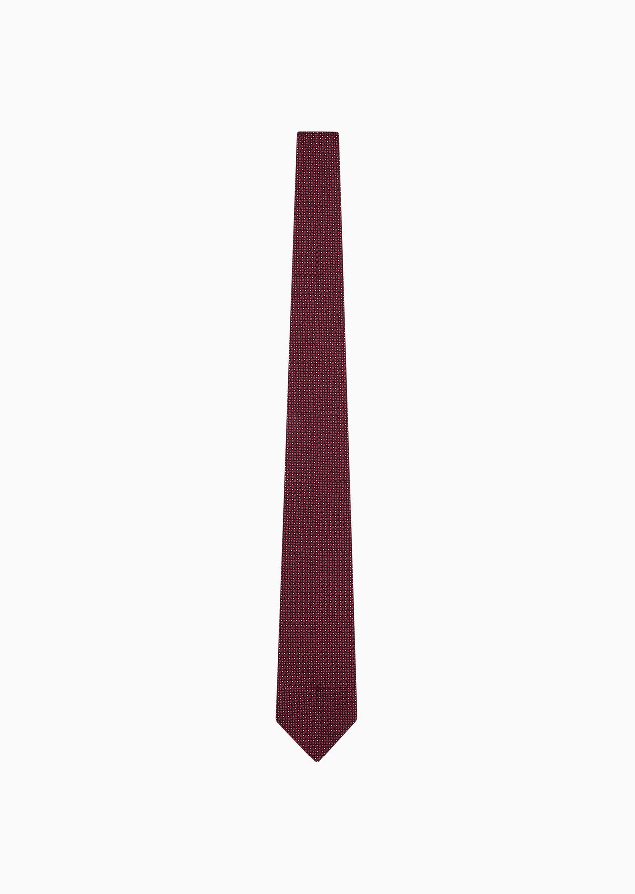 Pure silk tie with jacquard micro-pattern - 1