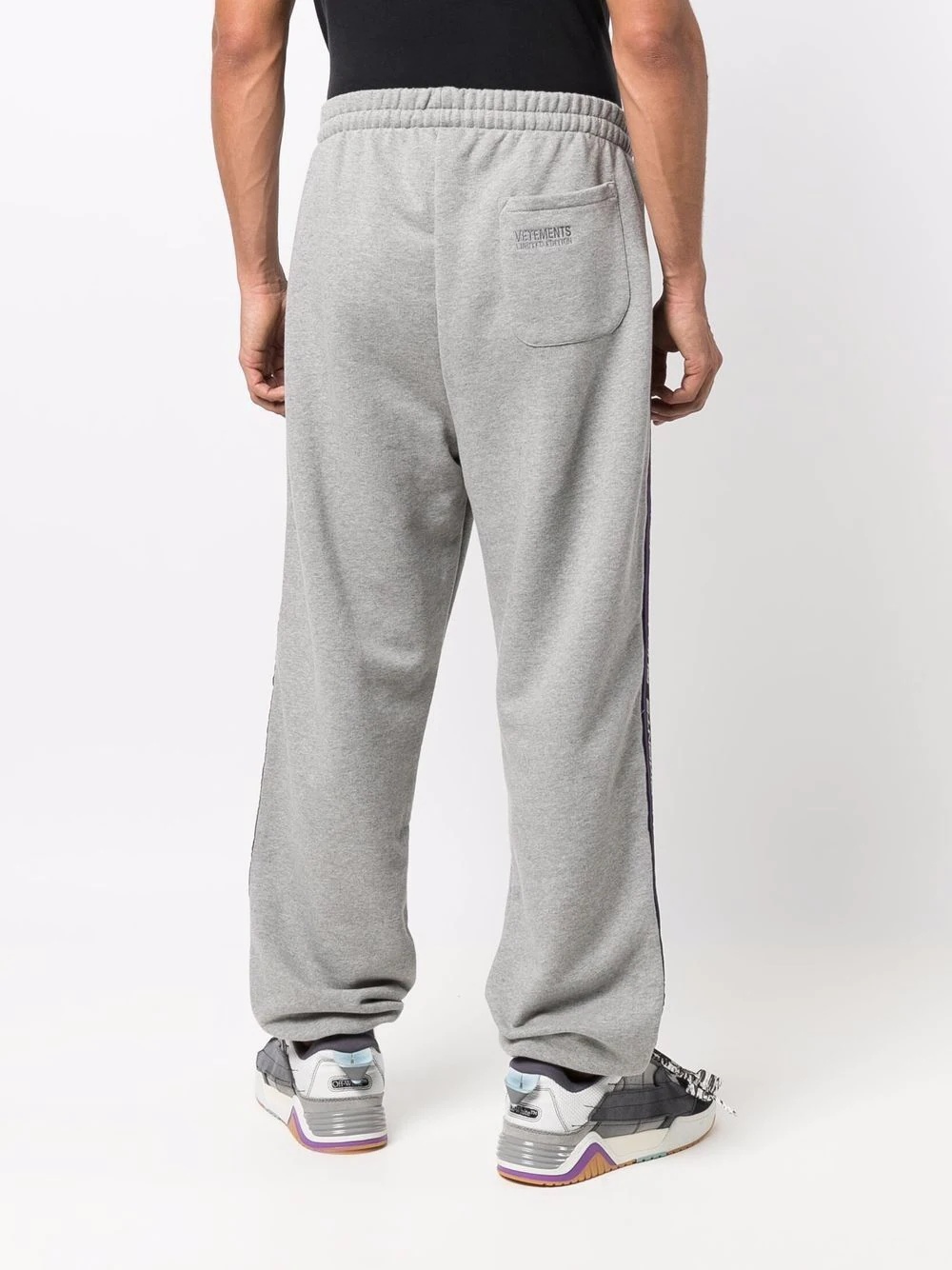 logo tape track pants - 5