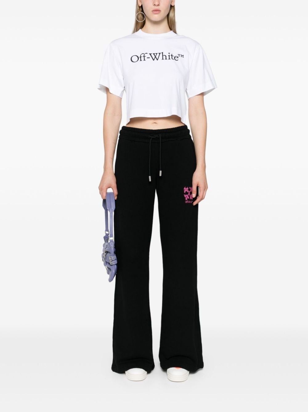 logo-print cropped T-shirt - 2