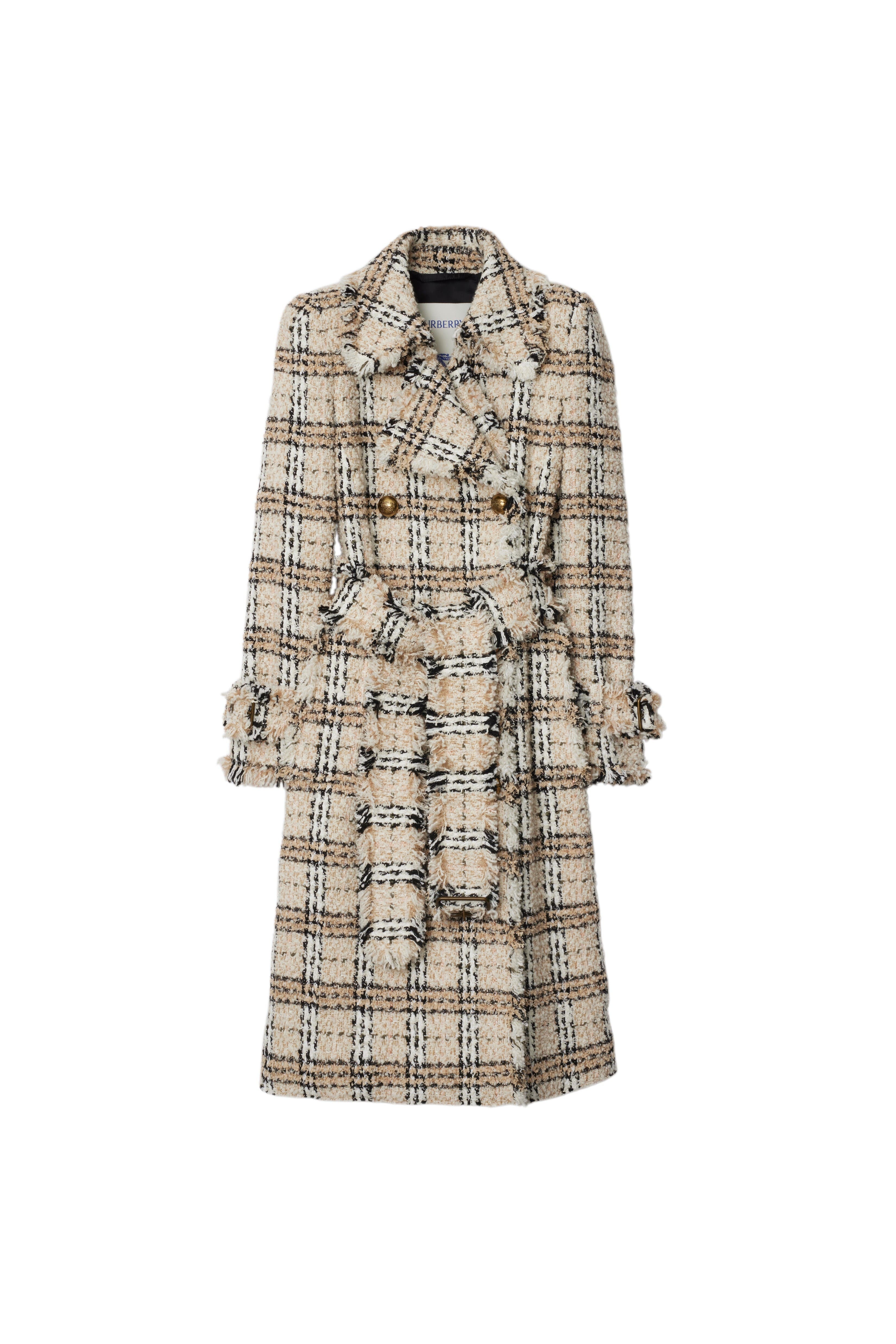 burberry Check Bouclé Coat in String/fossil at Nordstrom - 2