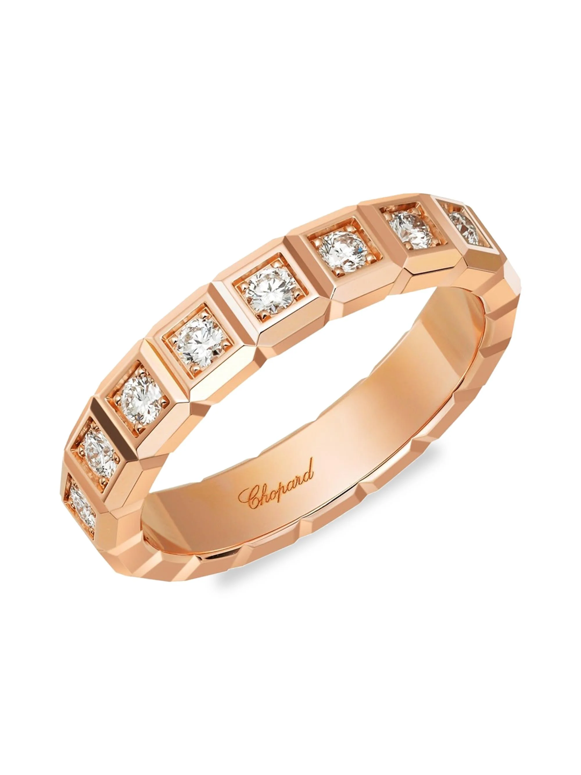 Women's Ice Cube 18K Rose Gold Diamond Ring - Rose Gold - 1