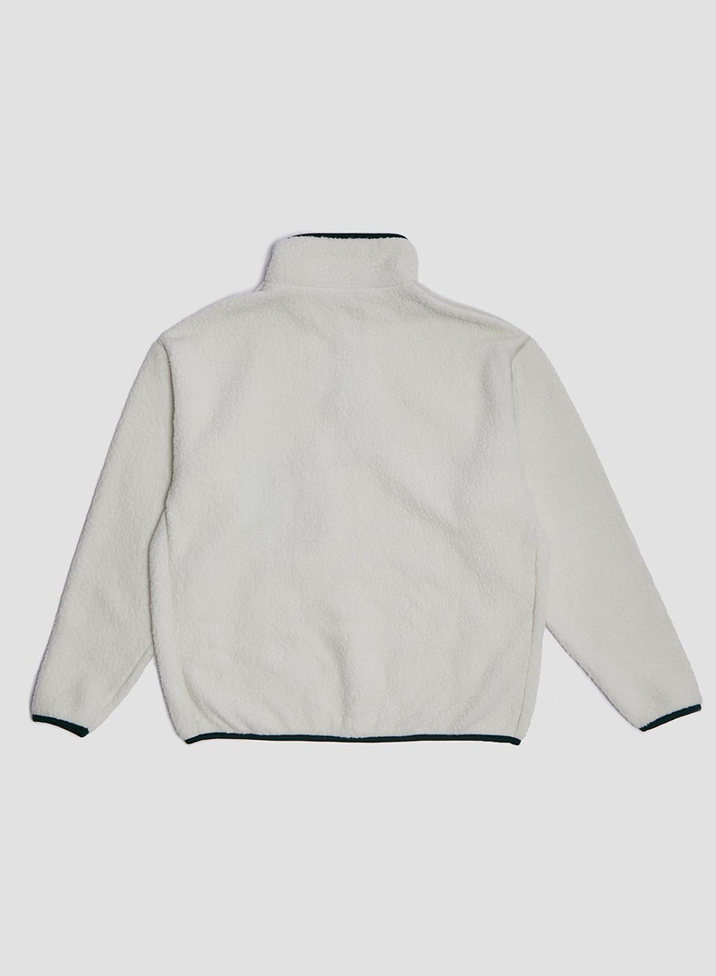 Wild Bricks Fleece Pullover in Ivory/Green 4
