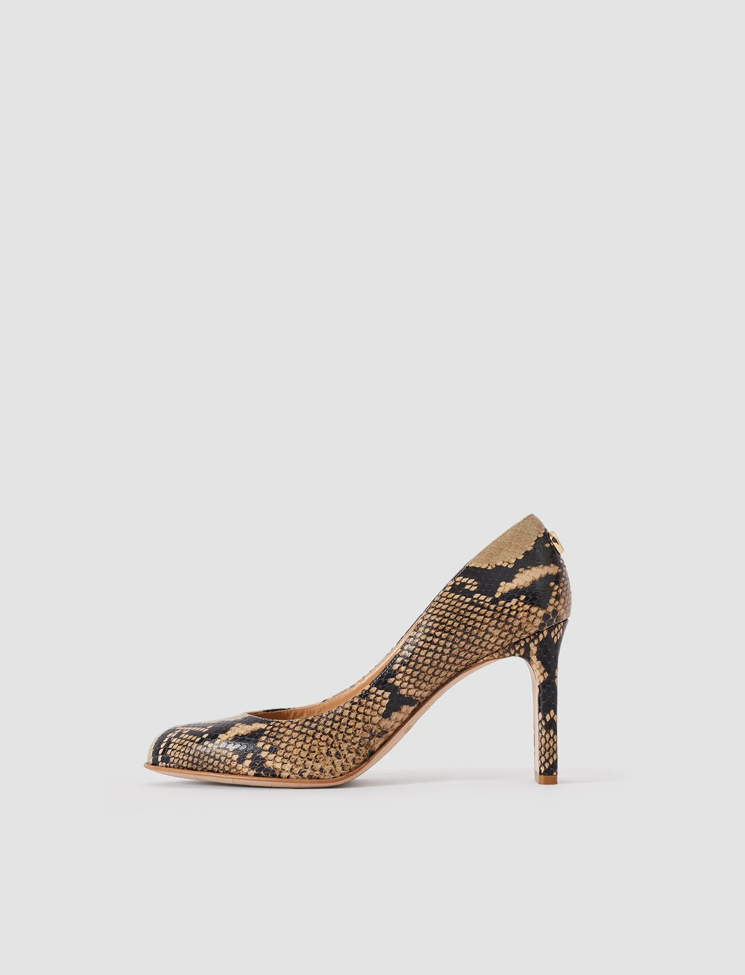 Alette Snake Print Leather Heeled Pumps - 1