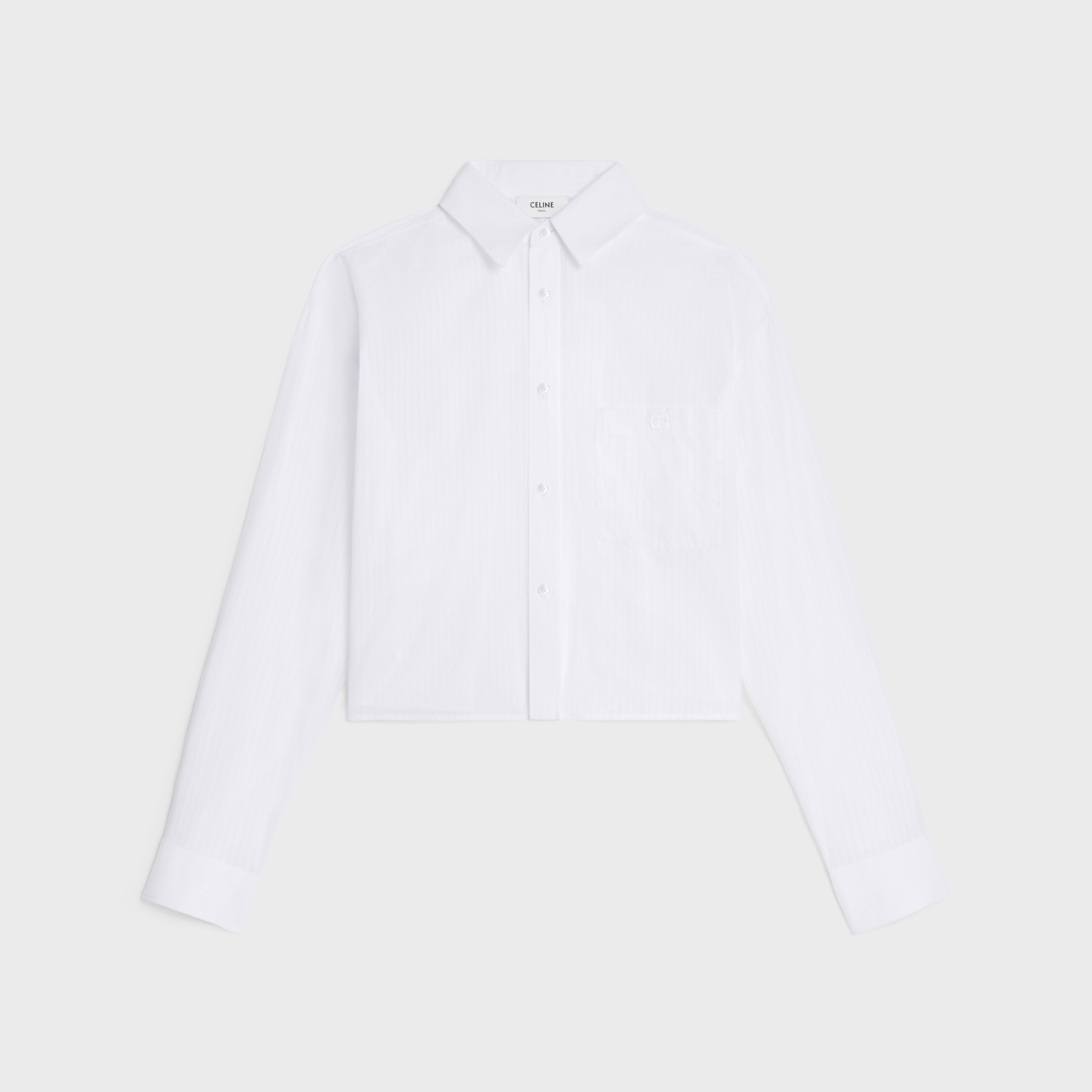 cropped shirt in striped cotton - 1