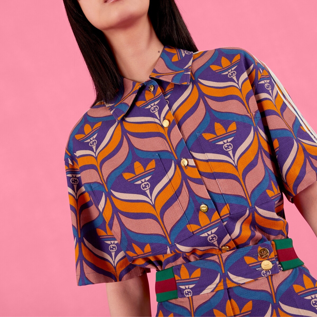 adidas x Gucci Interlocking G and Trefoil shirt - 4