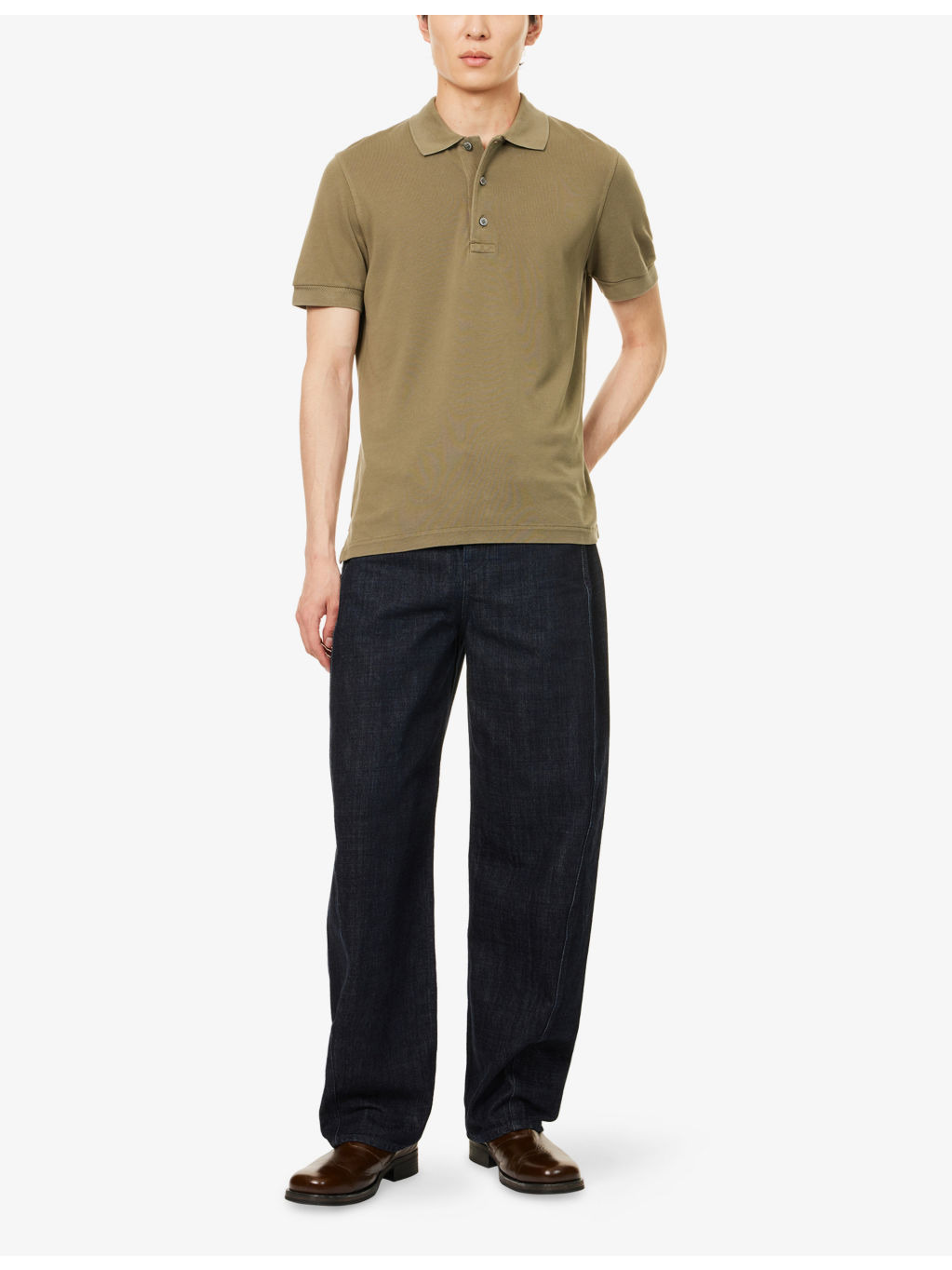 Short-Sleeve Piquet  Cotton-Blend Polo Shirt - 2