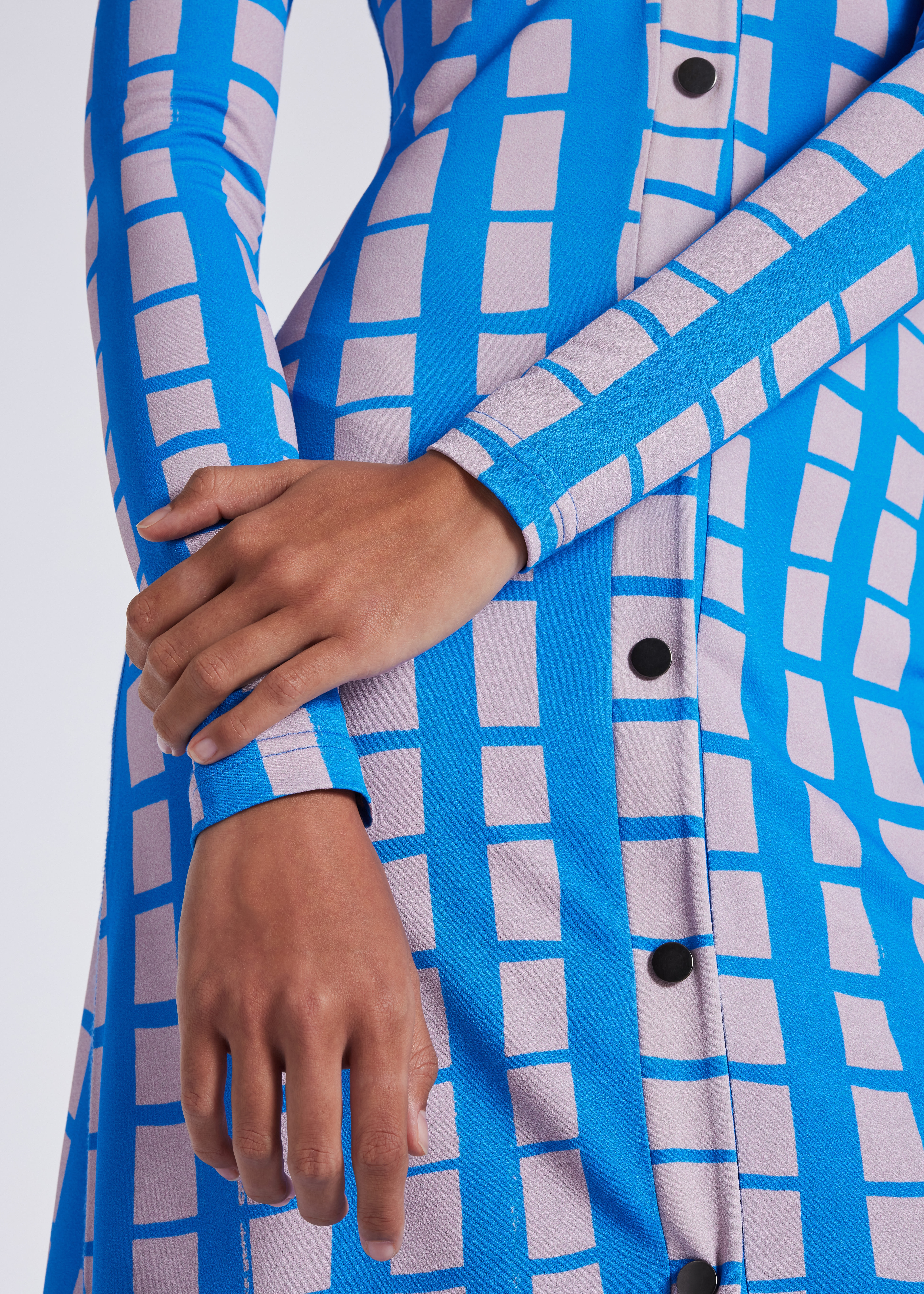 'Hand Drawn Check' Midi Dress - 7