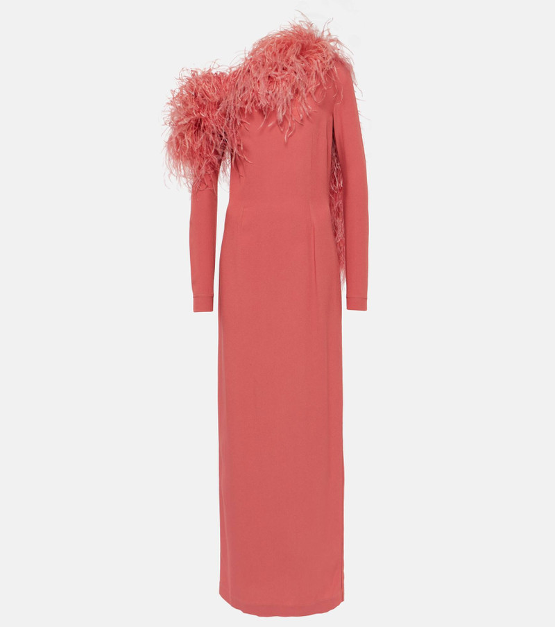 Garbo feather-trim maxi dress 1
